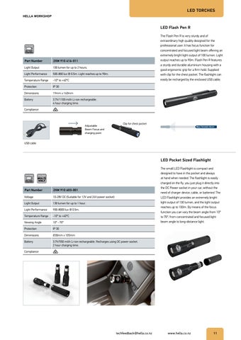 HELLA LED Inspection and Workshop Lamps 第 11 页