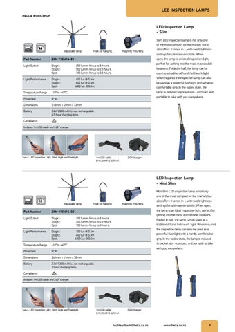 HELLA LED Inspection and Workshop Lamps 第 3 页