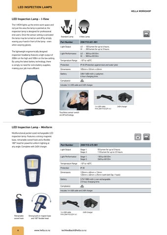 HELLA LED Inspection and Workshop Lamps 第 4 页