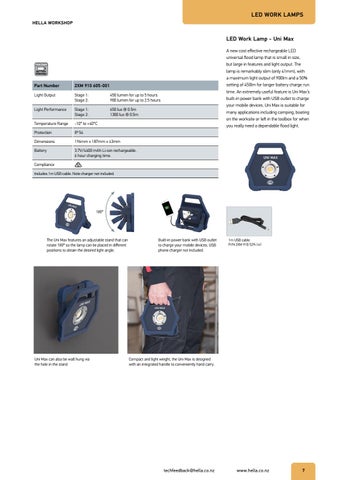 HELLA LED Inspection and Workshop Lamps 第 7 页