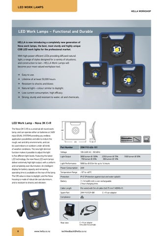 HELLA LED Inspection and Workshop Lamps 第 8 页
