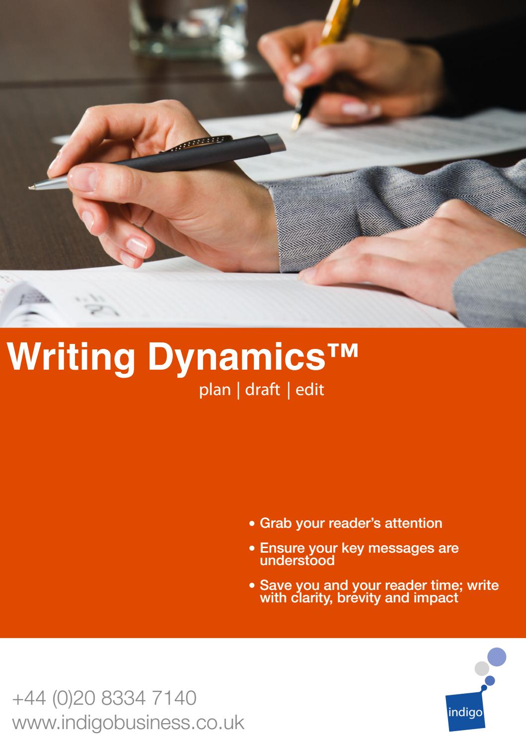INDIGO Writing Dynamics by Indigo Business Services Ltd Issuu
