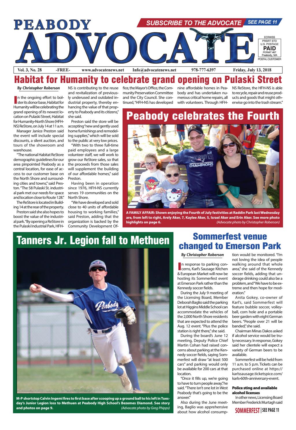 THE PEABODY ADVOCATE Friday, July 13, 2018 by Mike Kurov Issuu