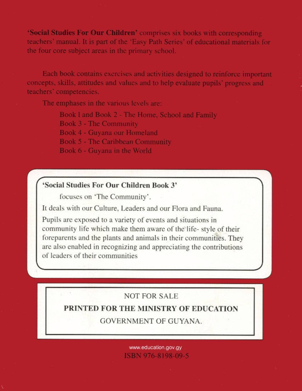 Social Studies For Our Children book 3 by Ministry of Education Guyana ...