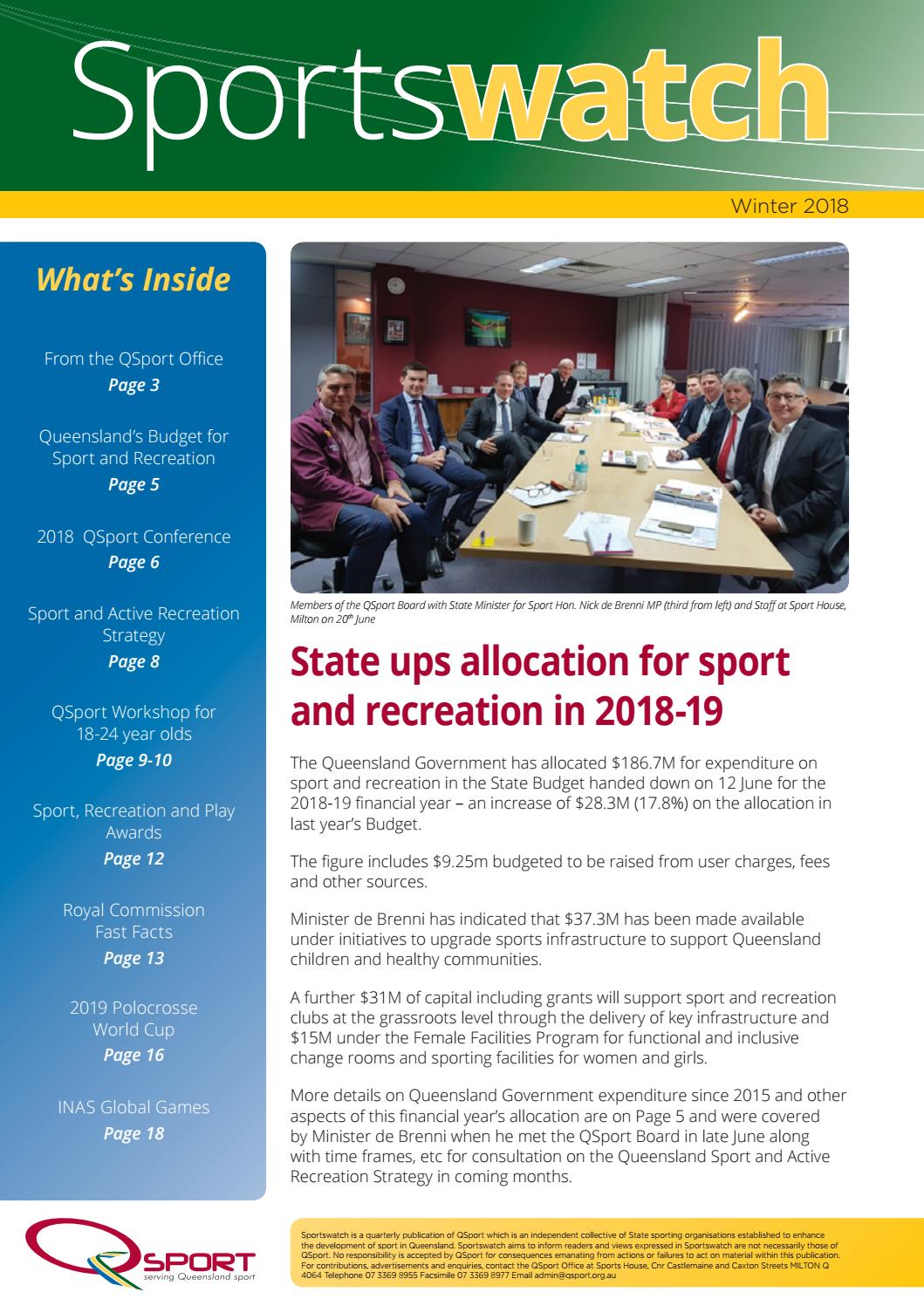 Sportswatch Winter 2018 By Qsport Issuu
