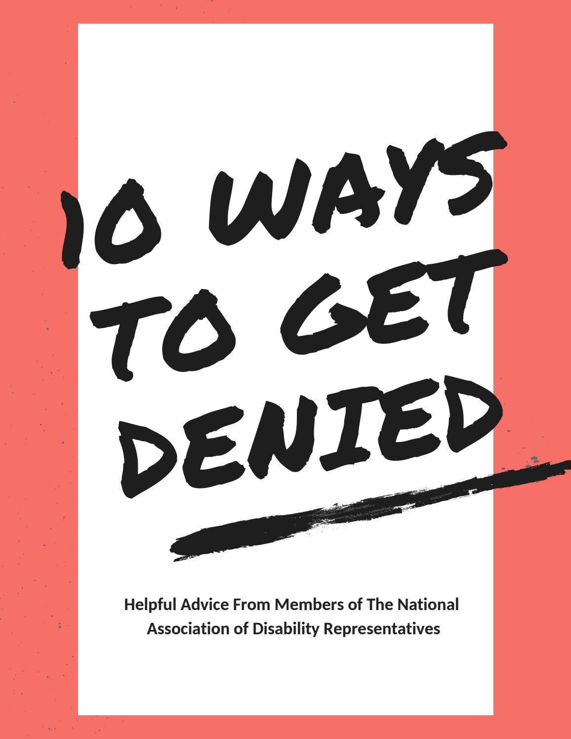 10 Ways To Get Denied by NADR Issuu