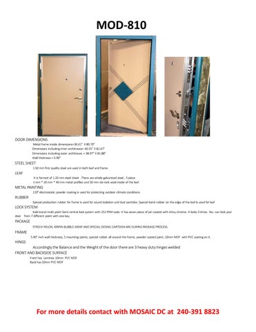 The 室外 Steel Frame Entry Door- 室外 or 室内 第 2 页