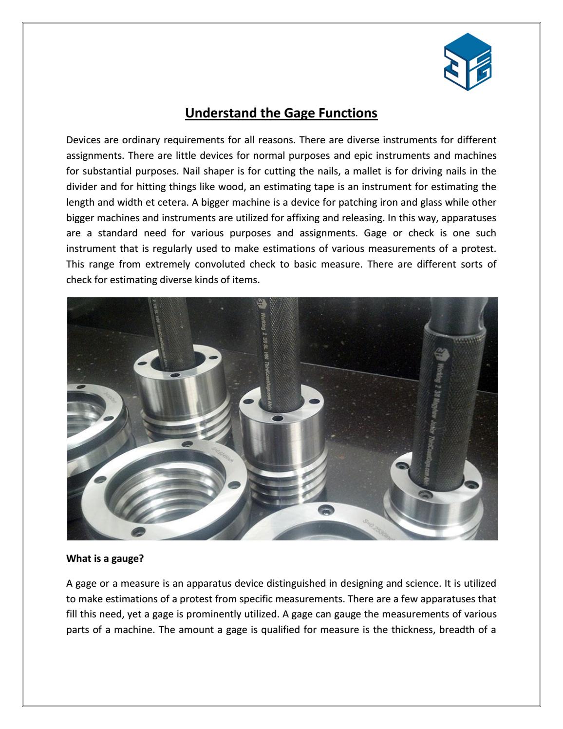 Understand the Gage Functions by Third Coast Gage & Calibration Issuu