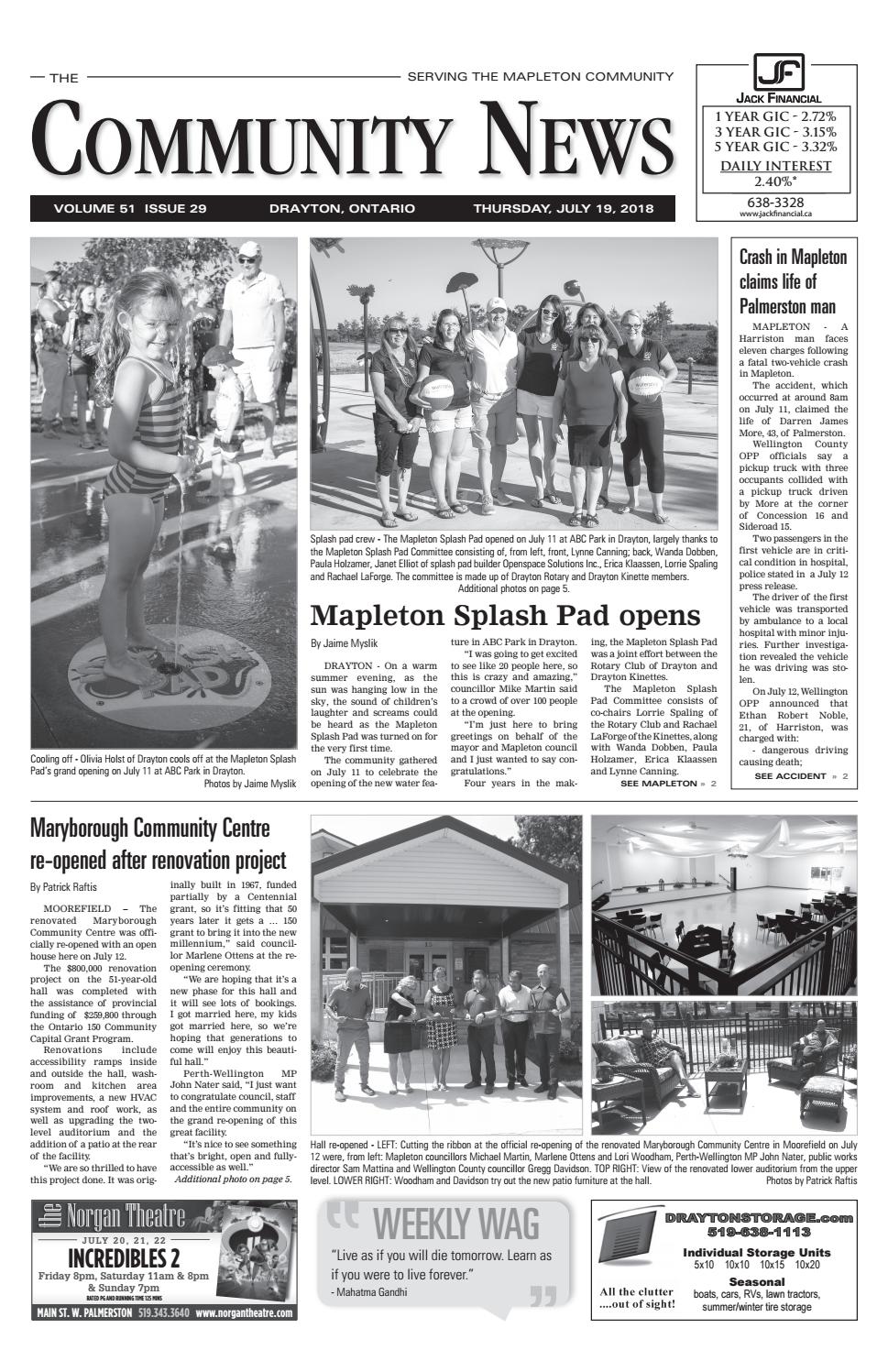 Drayton Community News July 19, 2018 by WHA Publications Ltd. Issuu