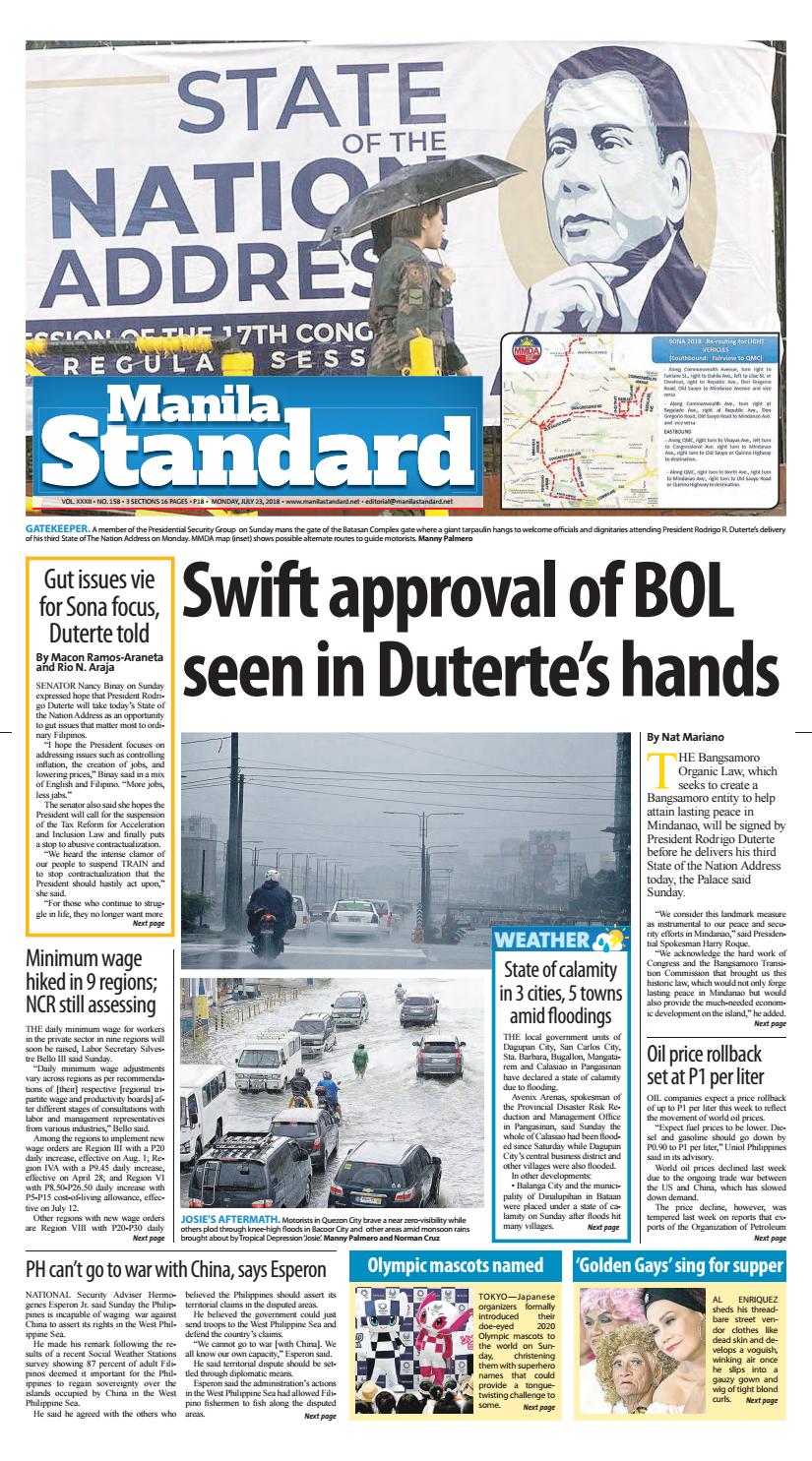 Manila Standard - 2018 July 23 - Monday by Manila Standard - Issuu