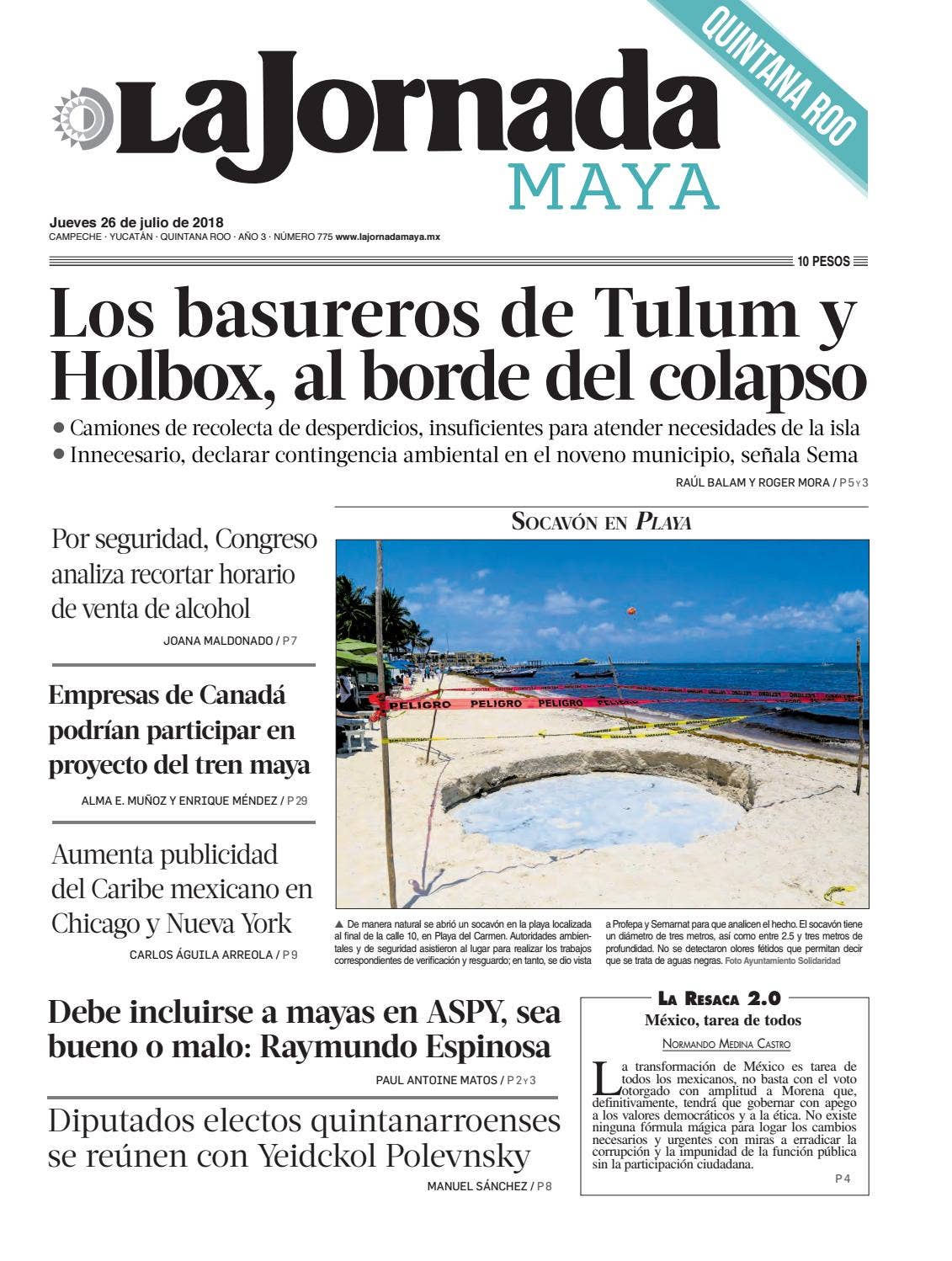 La Jornada Maya · jueves 26 de julio de 2018 by La Jornada Maya - Issuu, image size:1131x1498