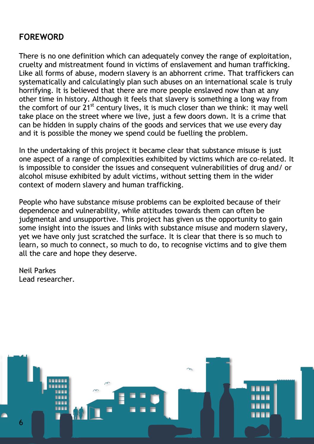 A few doors down The links between substance misuse and modern slavery