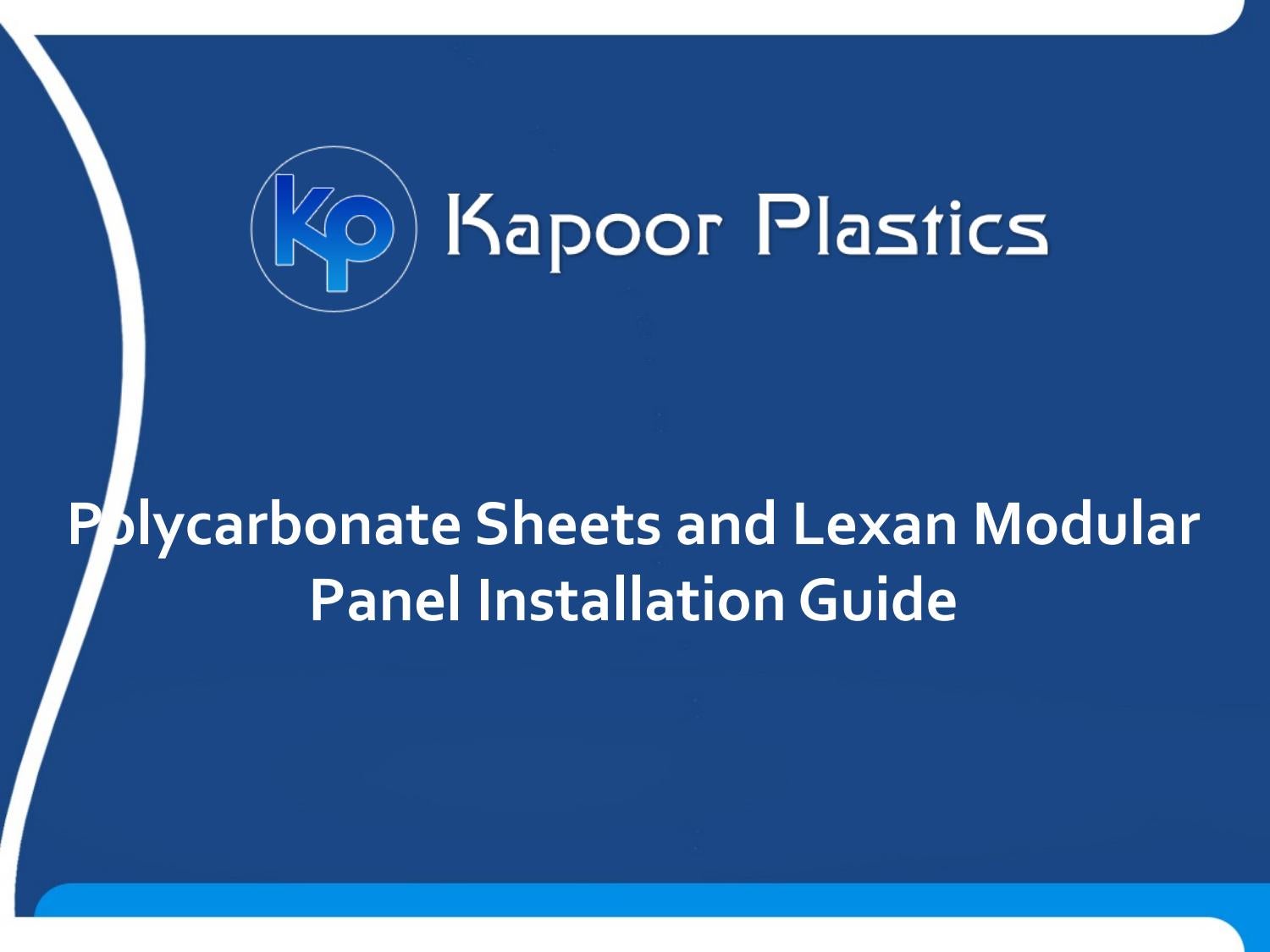 Polycarbonate Sheets and Lexan Modular Panel Installation Guide by ...