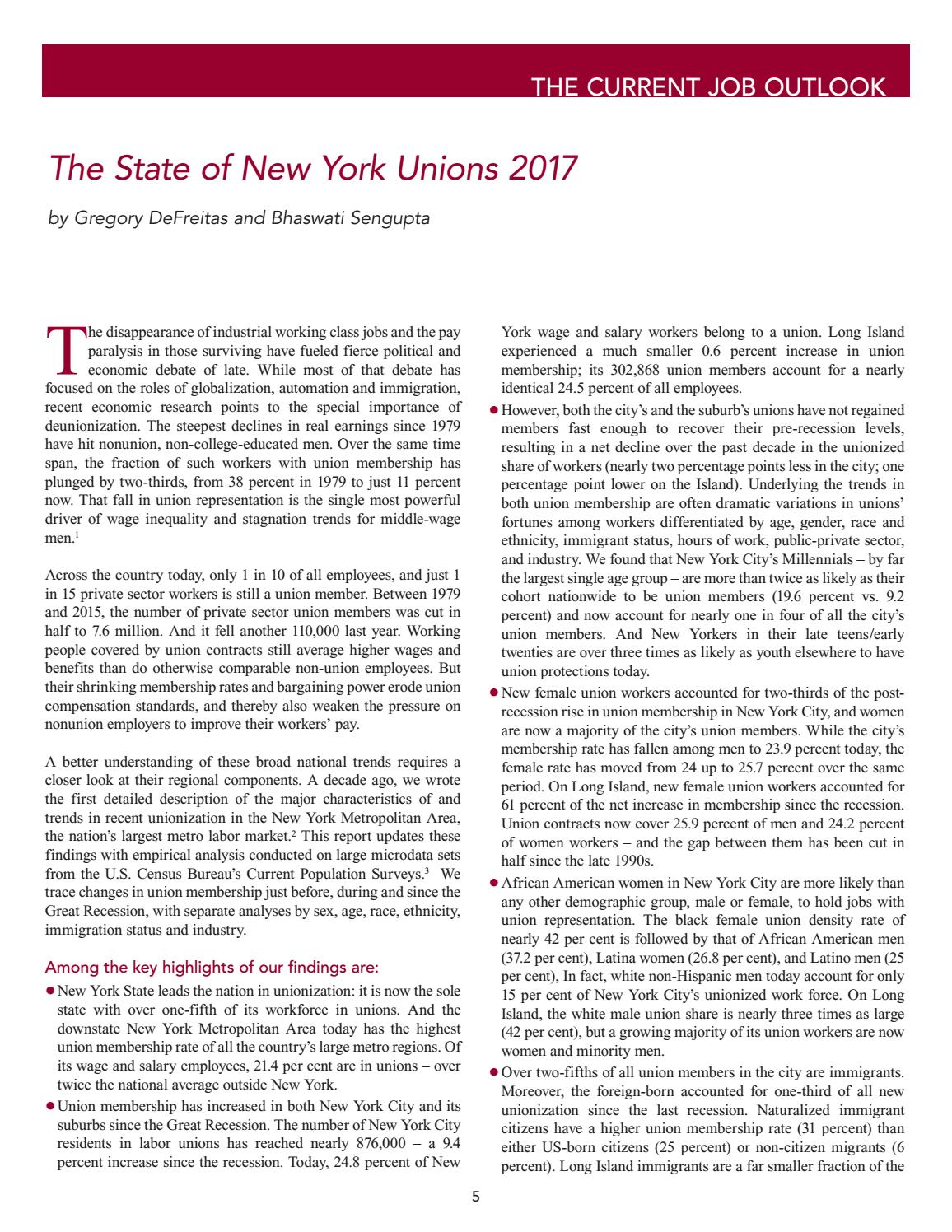 The State of New York Unions 2017 by Hofstra University Issuu