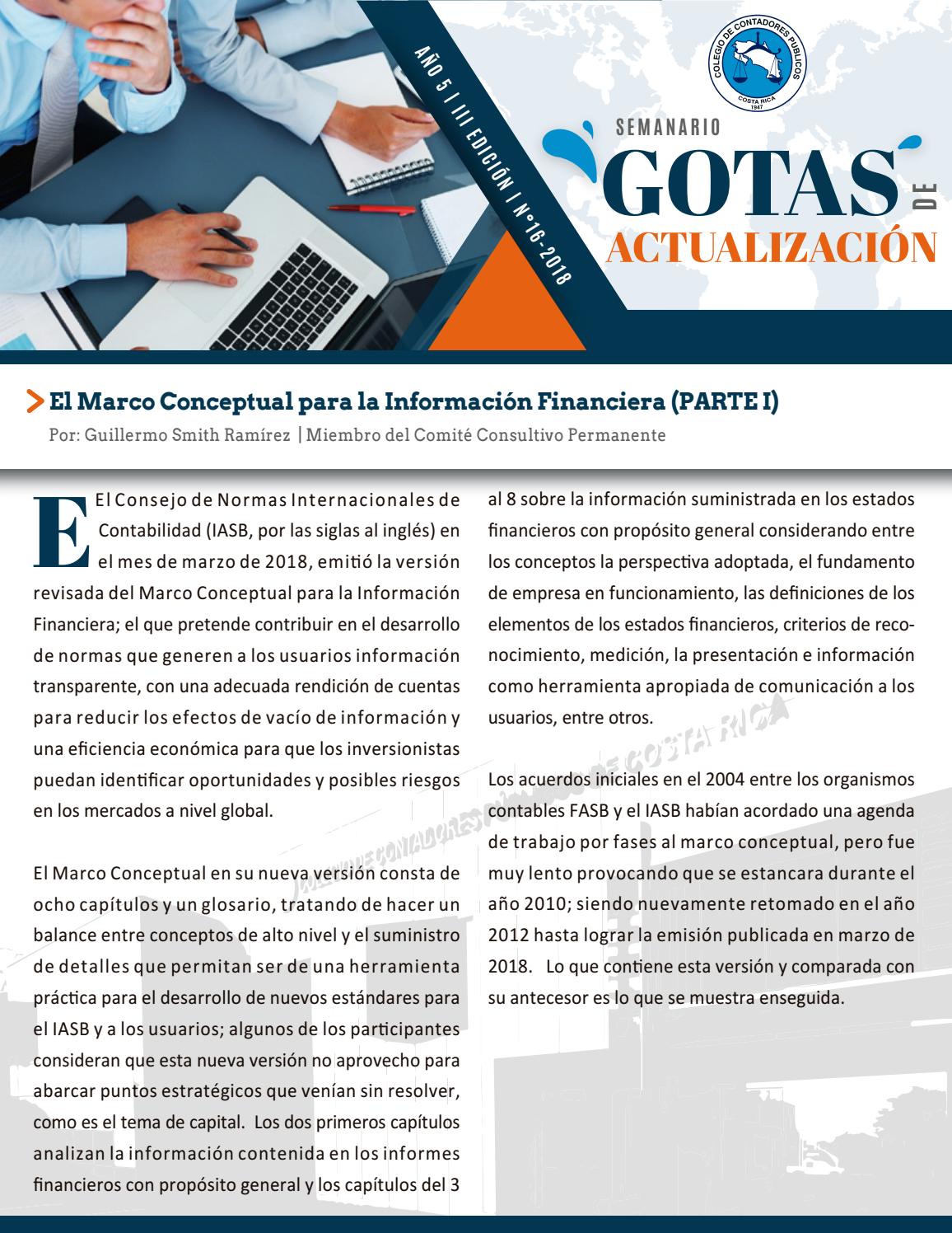 16.18 El Marco Conceptual para la Información Financiera