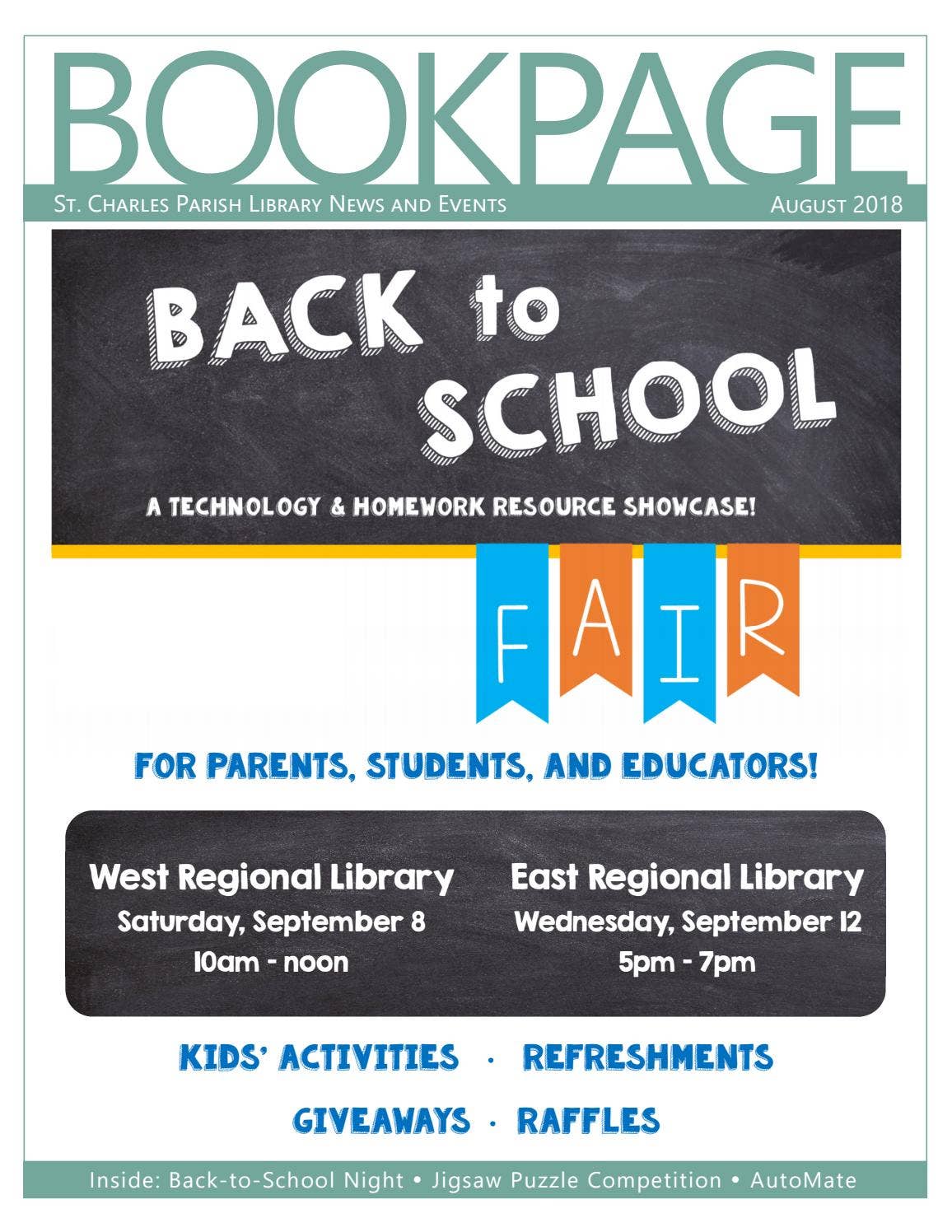 August 2018 Newsletter by St. Charles Parish Library Issuu