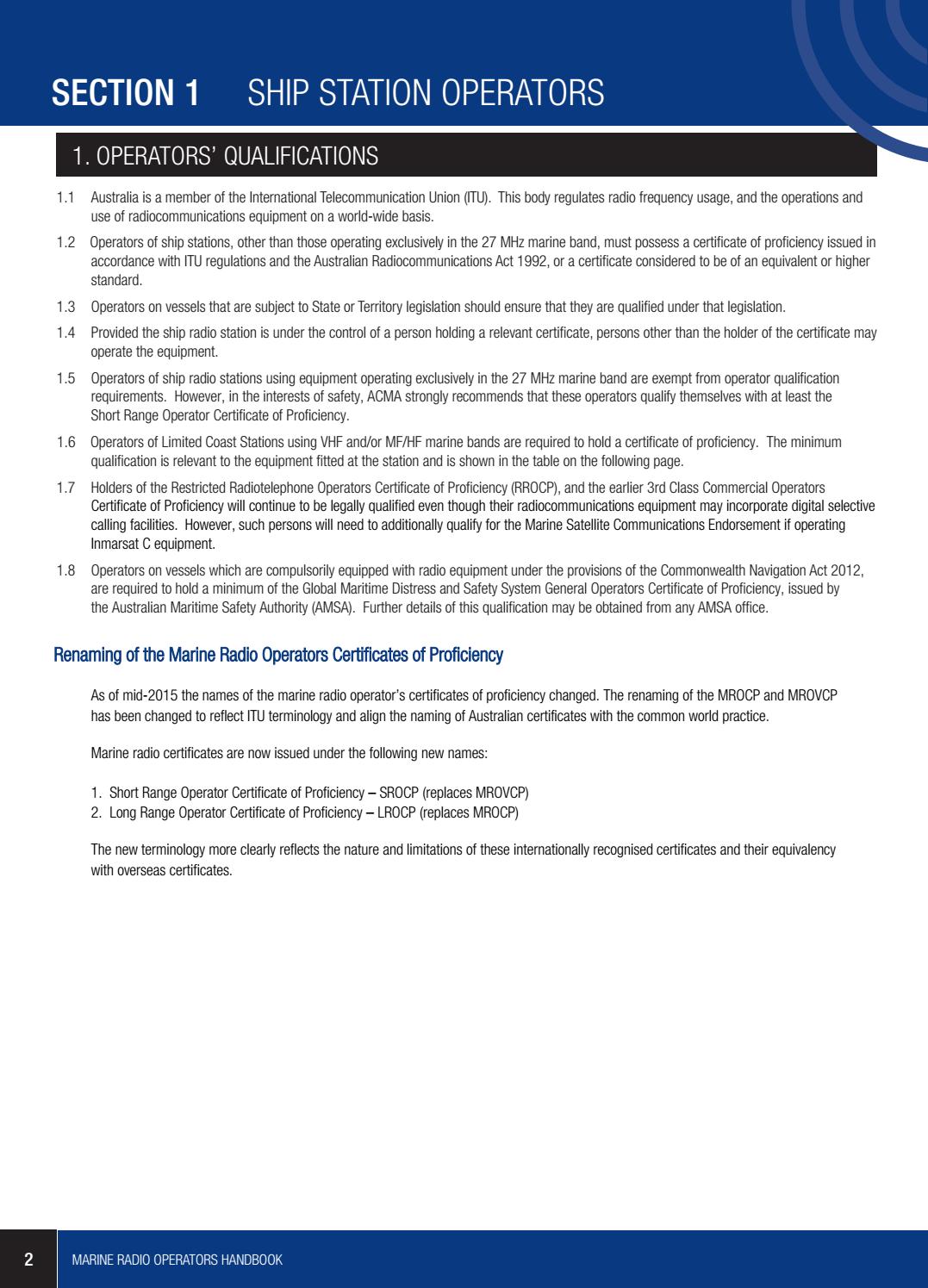 Marine Radio Operators Handbook by Australian Maritime College Issuu