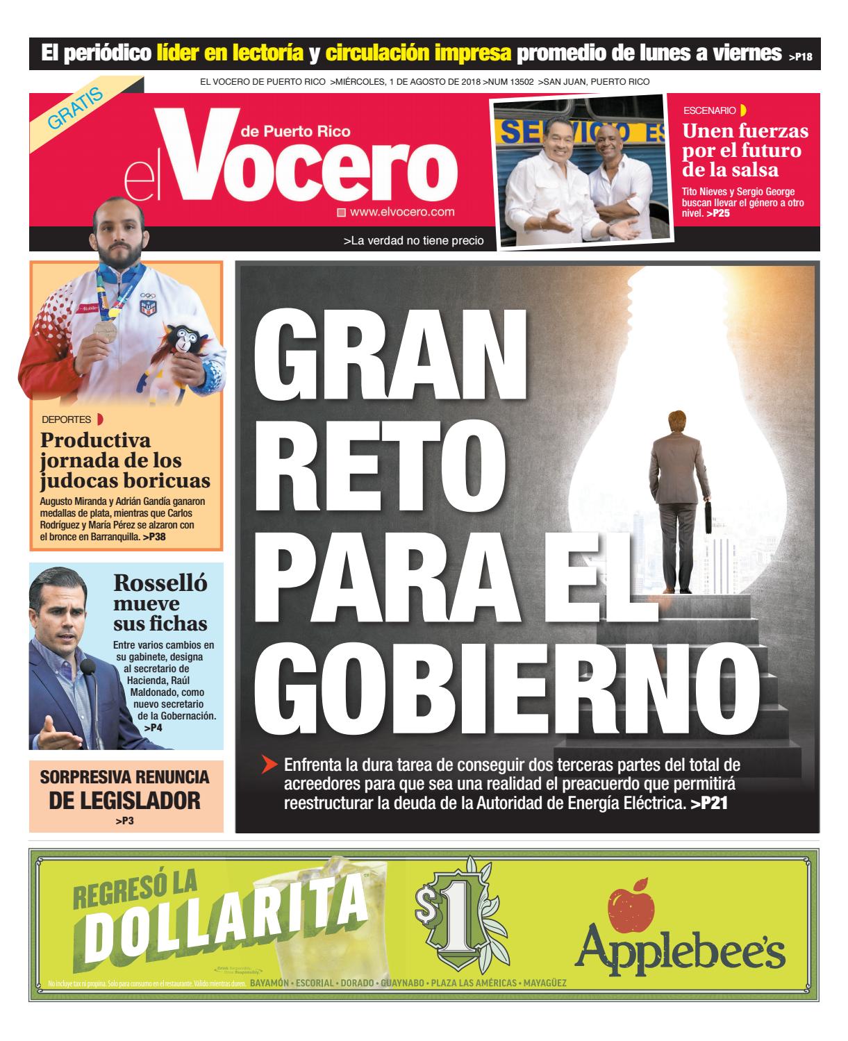 Edicion Del 1 De Agosto De 18 By El Vocero De Puerto Rico Issuu