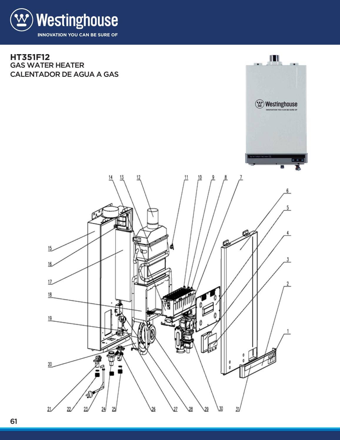 Exploded part list Water heaters Westinghouse by INTERNATIONAL HARDWARE -  Issuu, image size:1156x1496