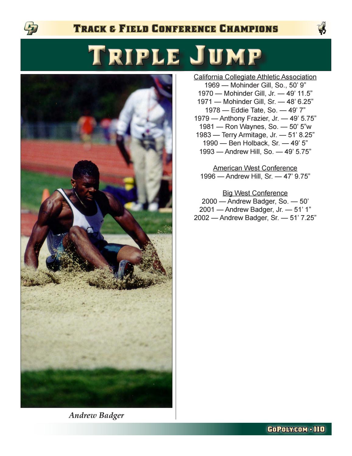 Cal Poly Track & Field and Cross Country History and Record Book by Cal