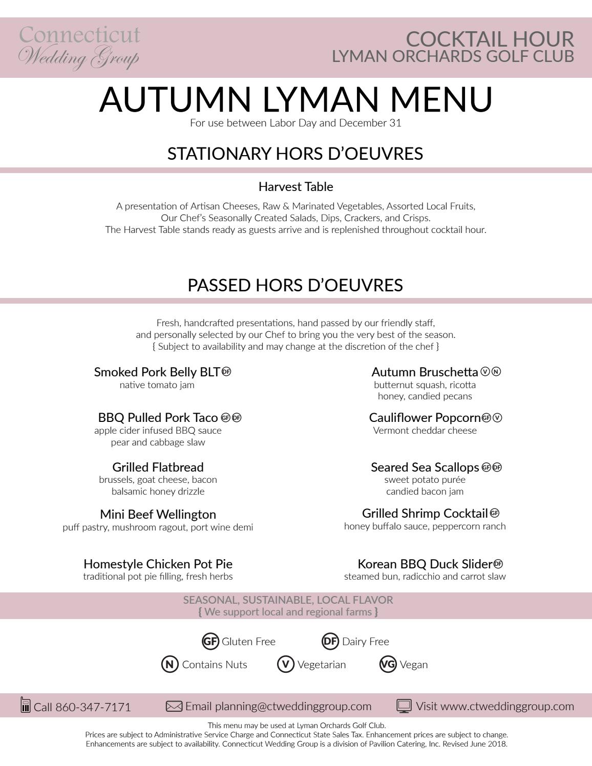 Autumn Buffet Menu Lyman Orchards Golf Club by Derek Brown Issuu