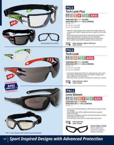 Portwest PS12 Lightweight Polycarbonate Tech Look Protective Safety Goggles ANSI