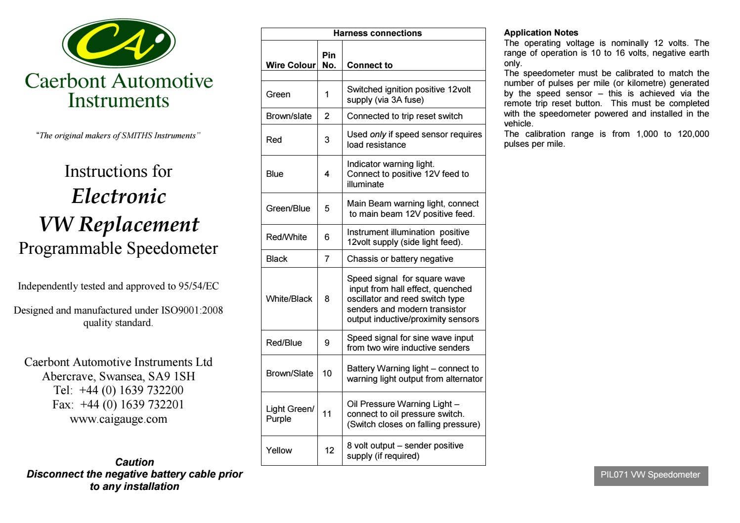 Smiths%20vw speedometer%20electronic by howard instruments - Issuu
