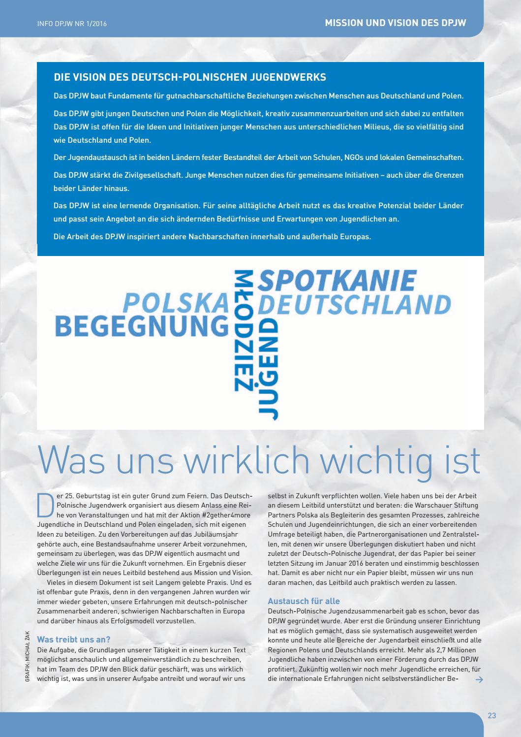 Info 2016 25 Jahre Deutsch Polnisches Jugendwerk Dpjw By