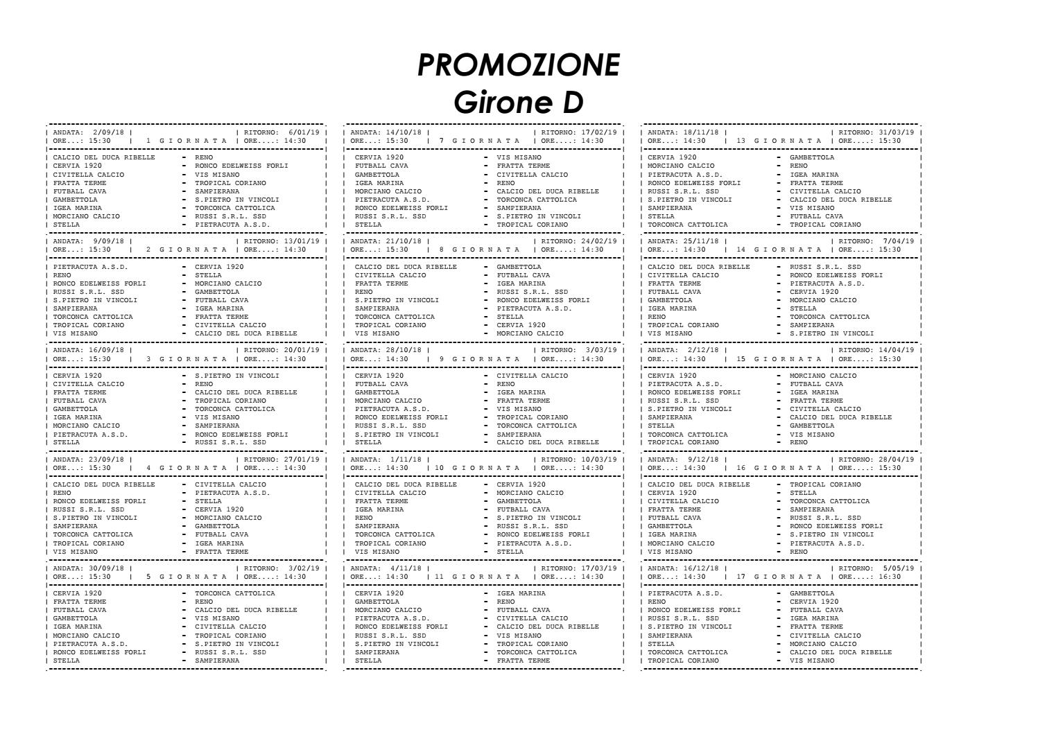 promozione girone d emilia romagna