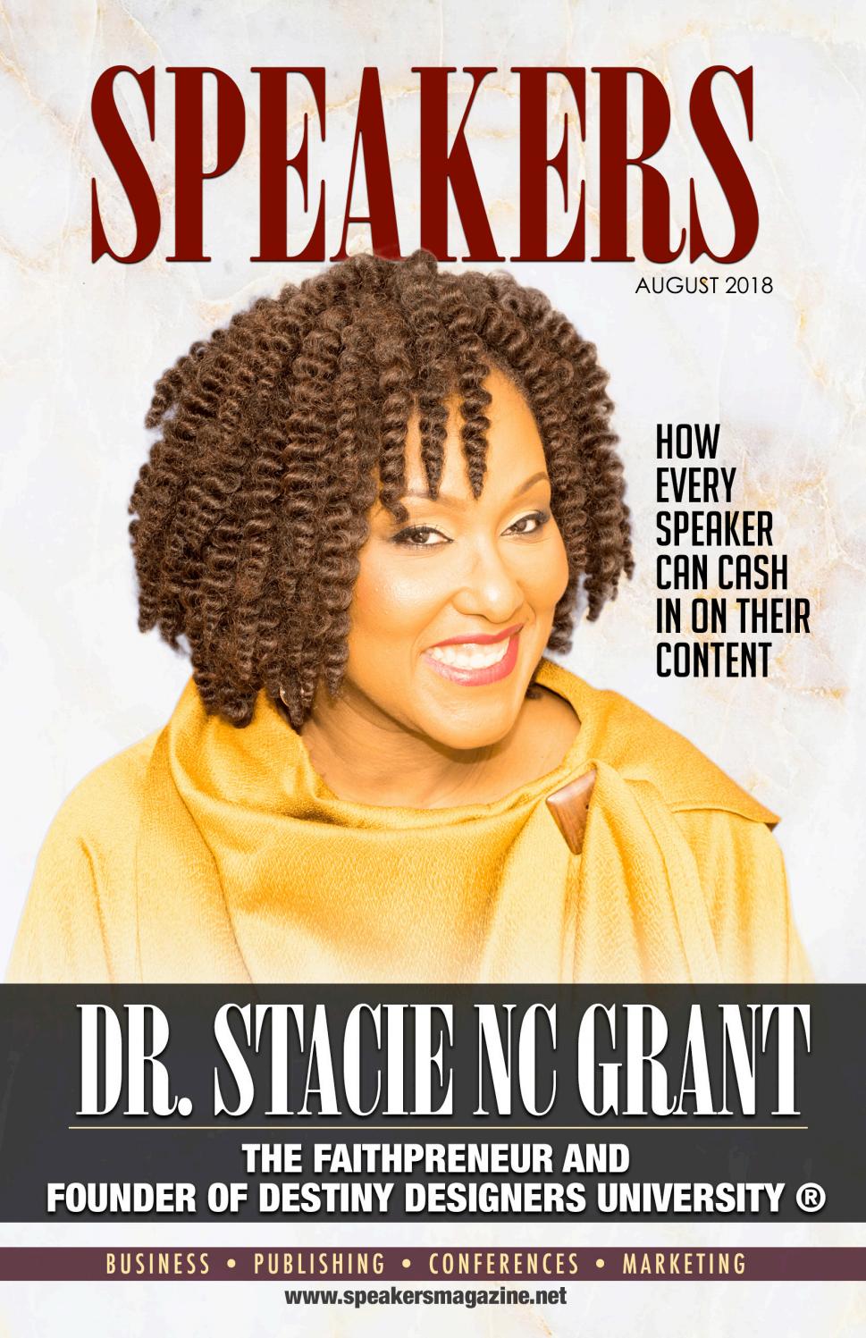 August 2018 Speakers Magazine by Dr. Pam Perry, Publisher of Speakers