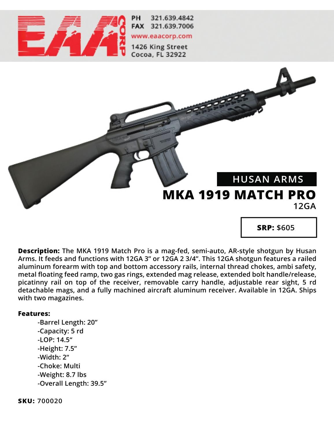 MKA 1919 Match Pro Sell Sheet by EAA Corp Issuu