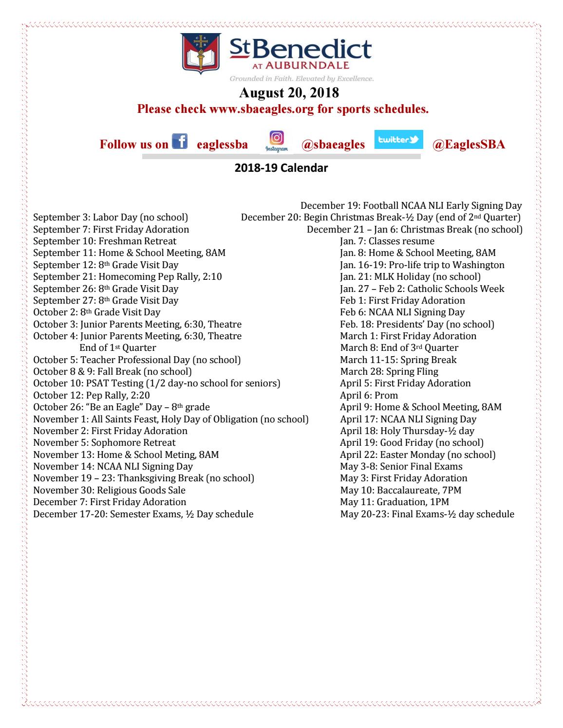 St. Benedict Monday Mail by Saint Benedict at Auburndale Issuu