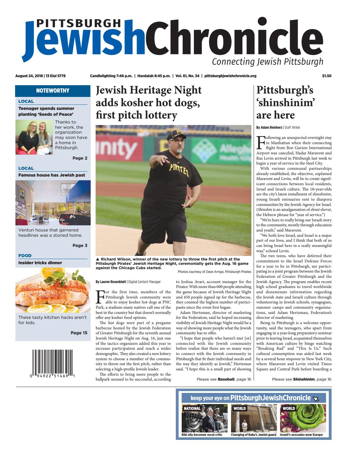 Pittsburgh Jewish Chronicle 8-24-2018