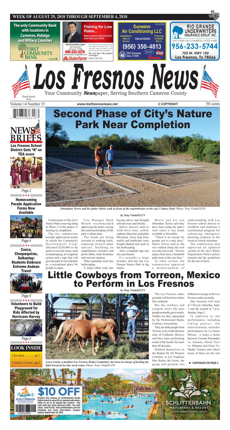 Los Fresnos News August 29, 2018 by La Feria News Issuu