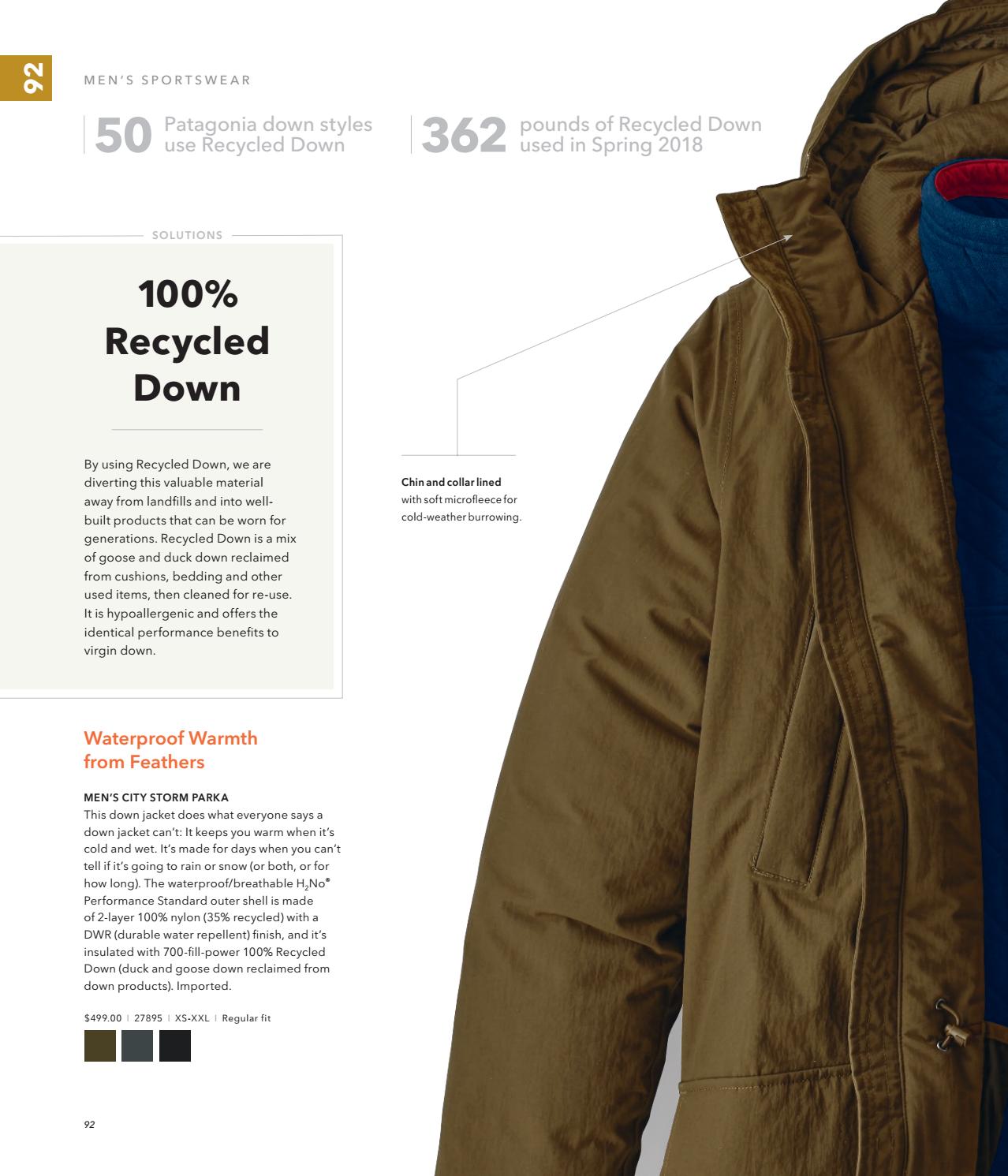 patagonia recycled down jacket