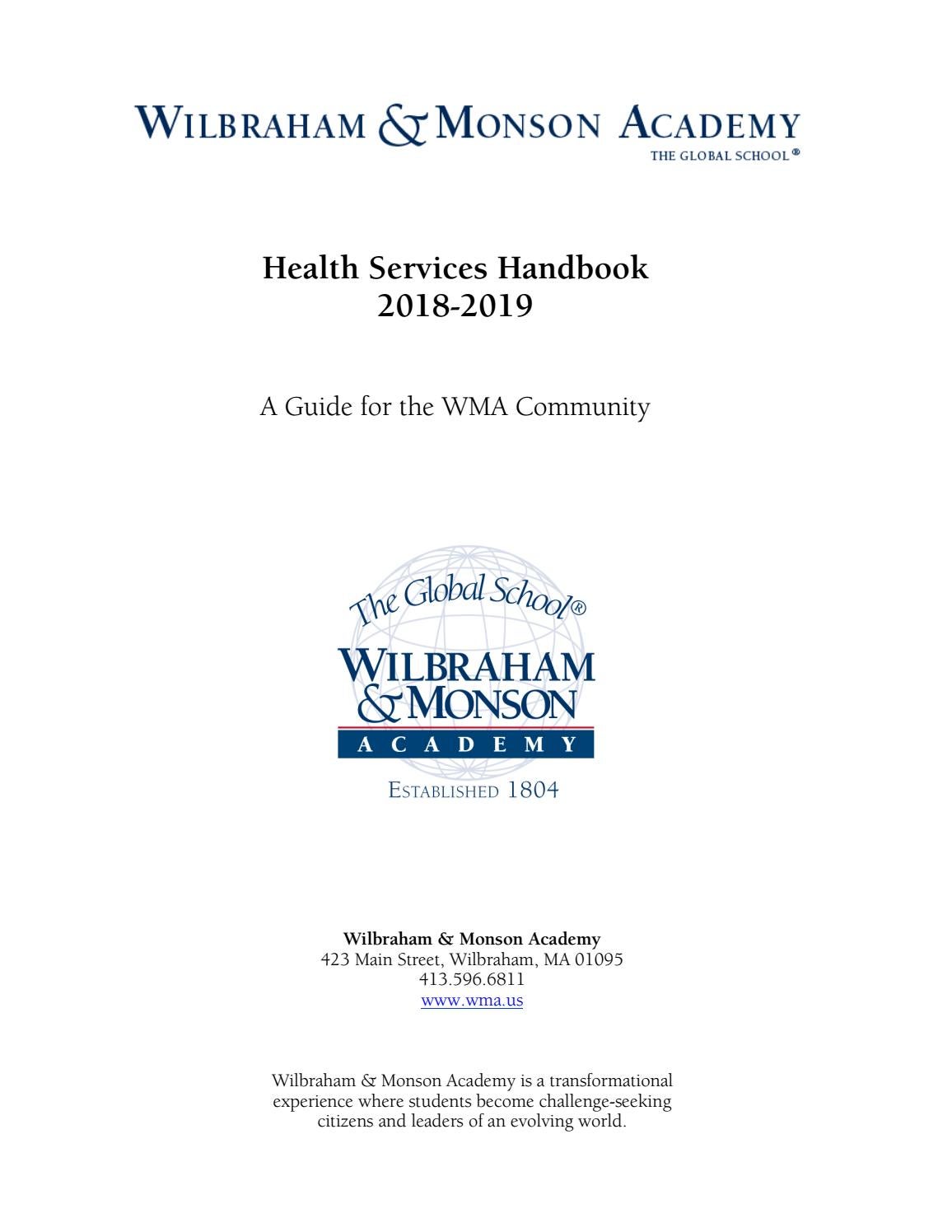 Health Services Handbook 2018 2019 By Wilbraham Monson