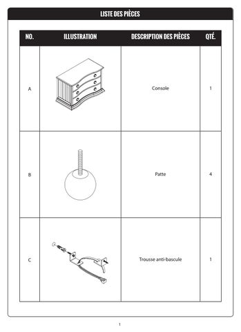 RST Brands 家具目录 · Ava Curved Chest of Drawers Instructions 第 7 页
