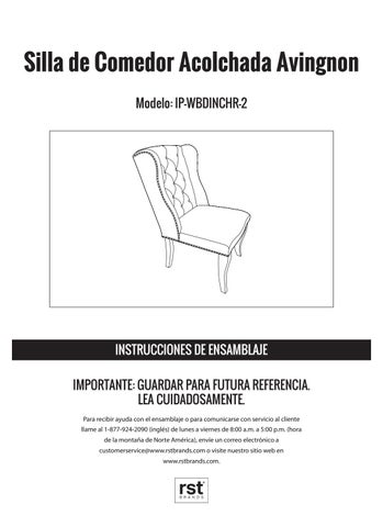 RST Brands 家具目录 · Avignon Tufted 餐椅 Instructions 第 13 页