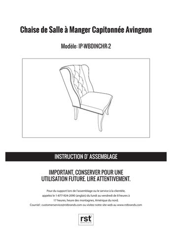 RST Brands 家具目录 · Avignon Tufted 餐椅 Instructions 第 7 页