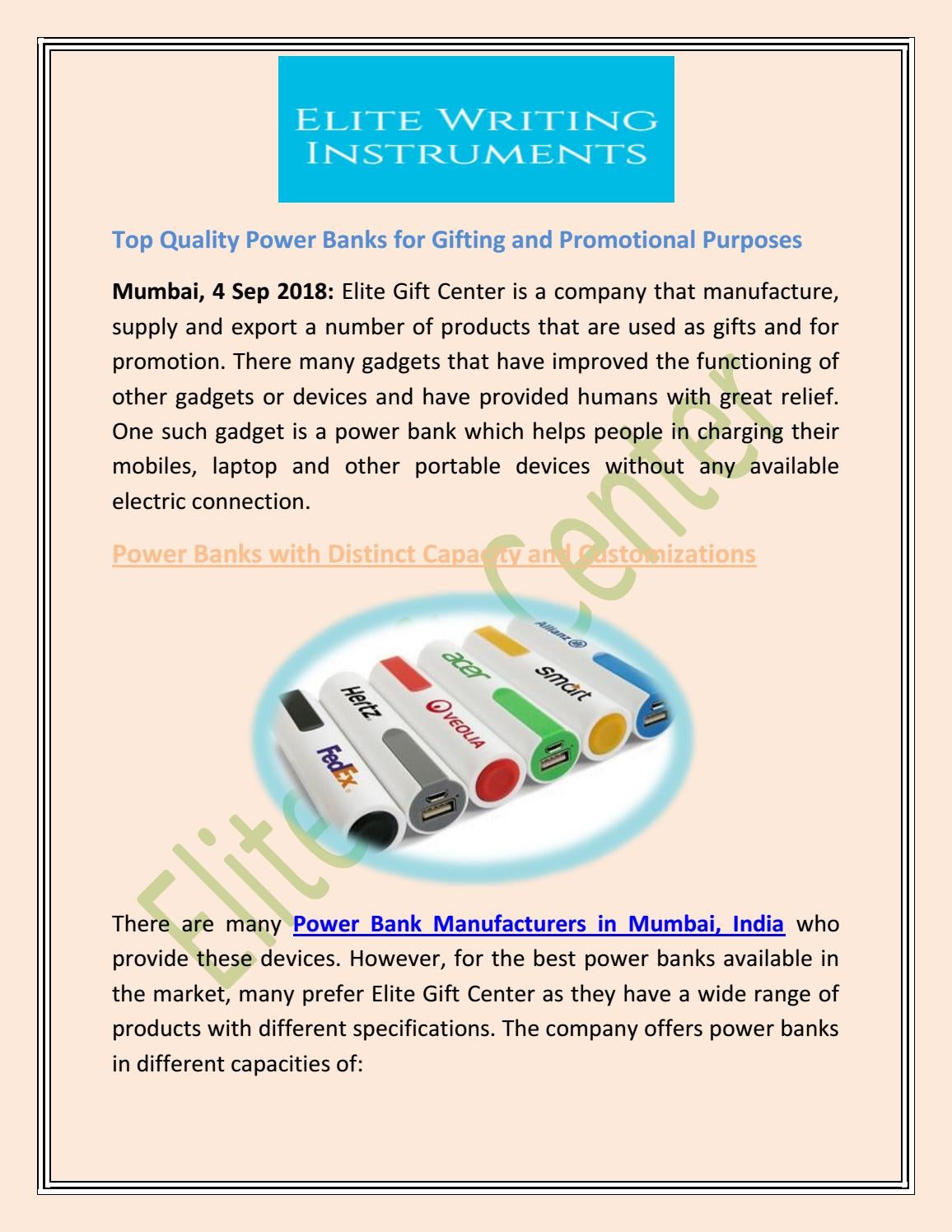 Top Quality Power Banks For Gifting And Promotional Purposes By