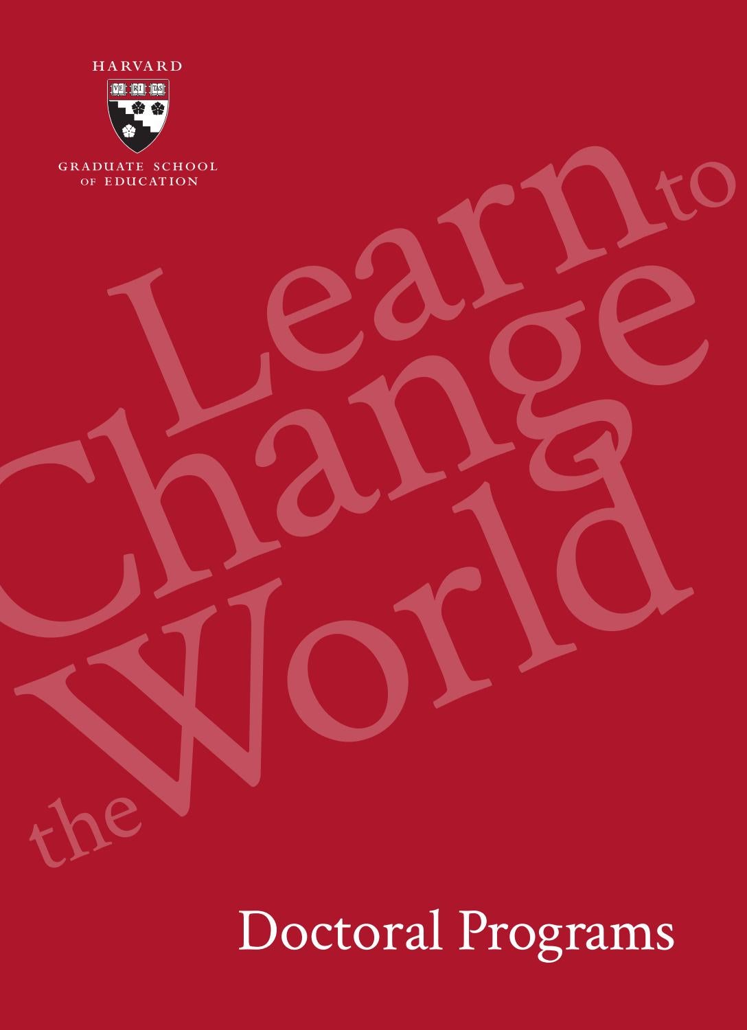 HGSE Doctoral Programs 2018 by Harvard Graduate School of Education Issuu