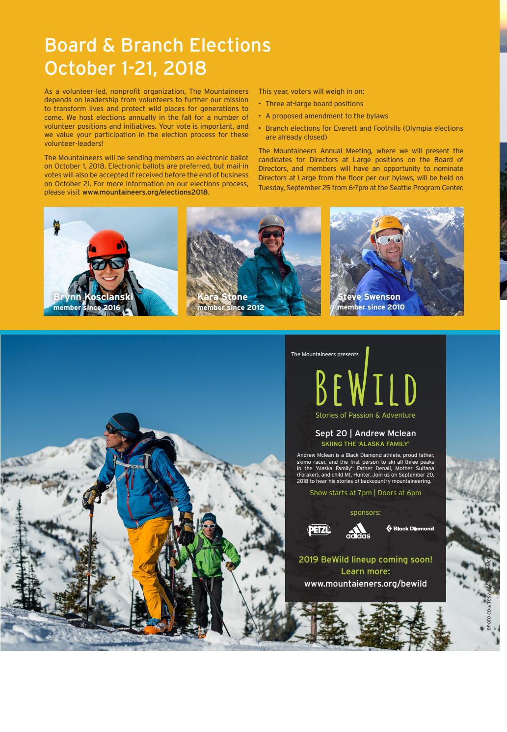 Mountaineer Magazine Fall 2018 by Mountaineers Books Issuu