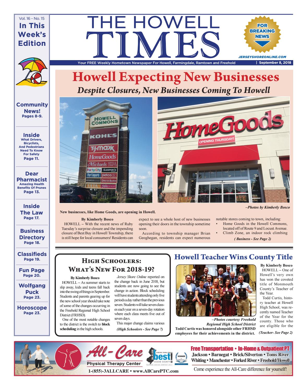 20180908 The Howell Times by Jersey Shore Online Issuu