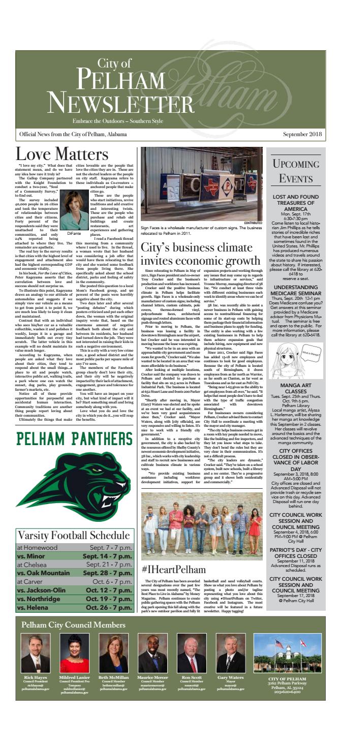 City of Pelham Newsletter by Shelby County Newspapers, Inc. Issuu