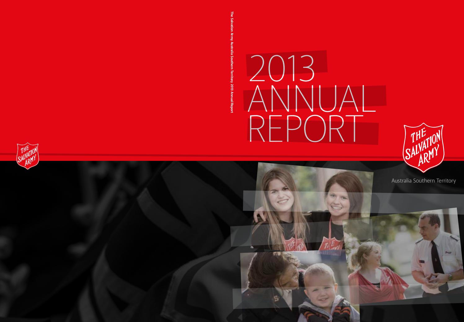 Annual Report 2013 (VIC, TAS, SA, WA, NT) by The Salvation Army - Issuu