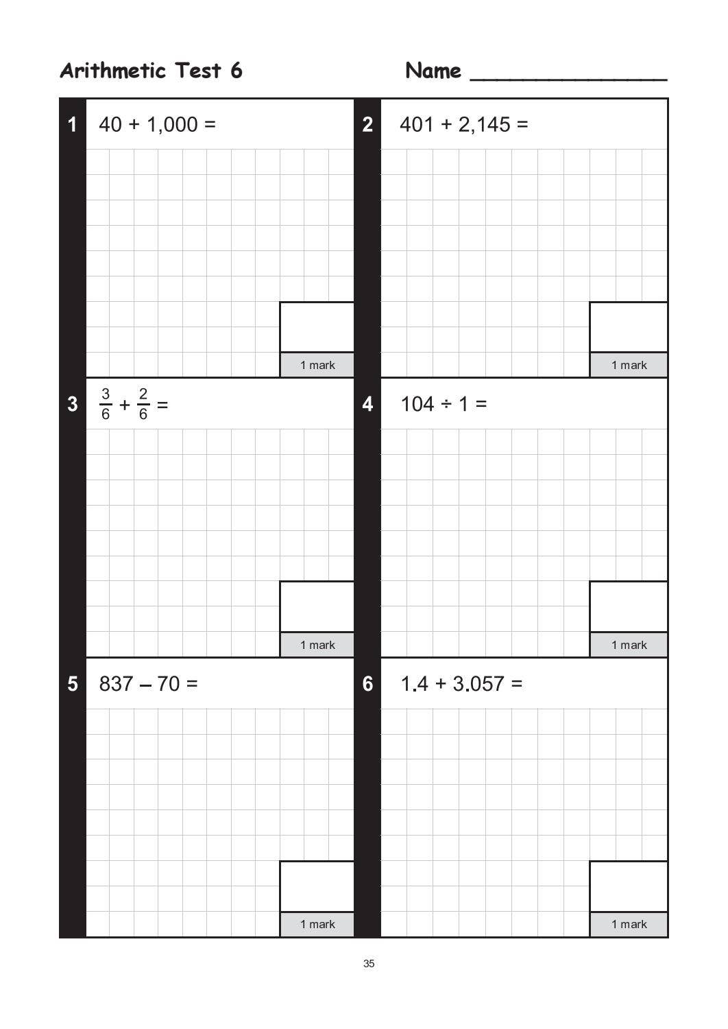 Y6 Example Arithmetic Questions Weekly Arithmetic Tests for Y6/P7 by Collins - Issuu