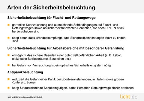 Präsentation: Not- und Sicherheitsbeleuchtung 第 6 页