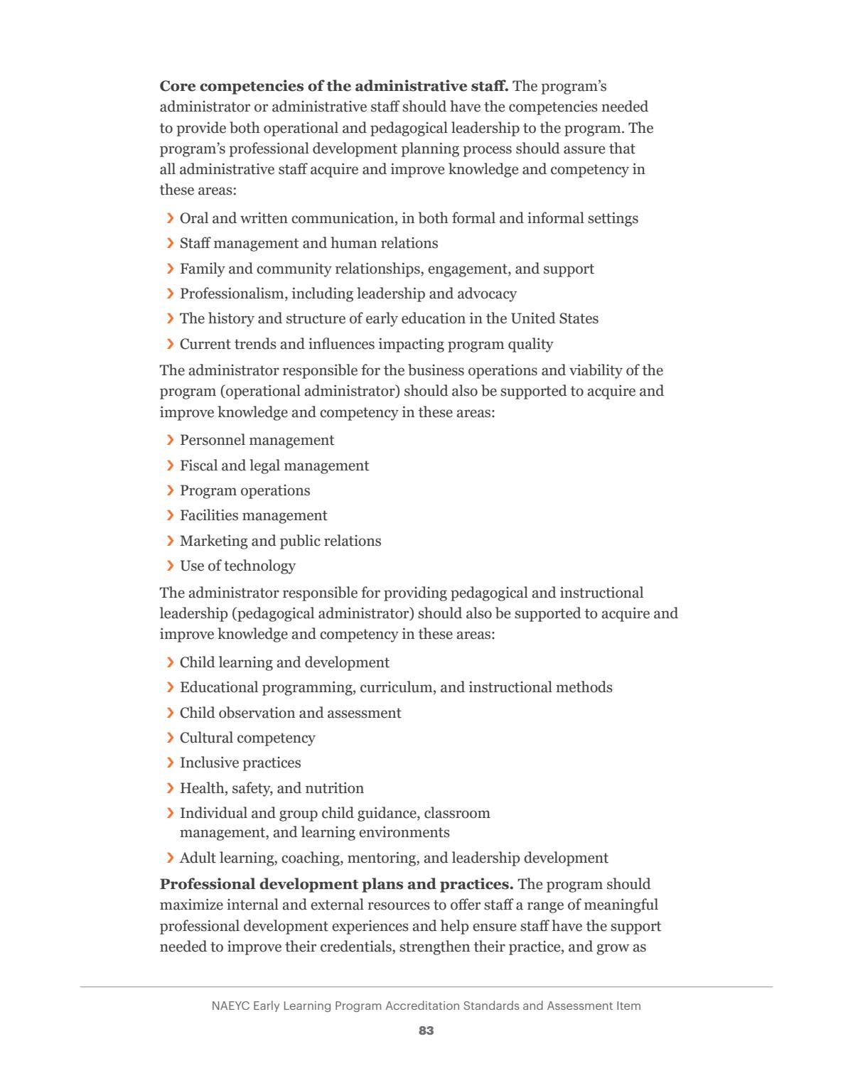NAEYC Early Learning Program Accreditation Standards and Assessment