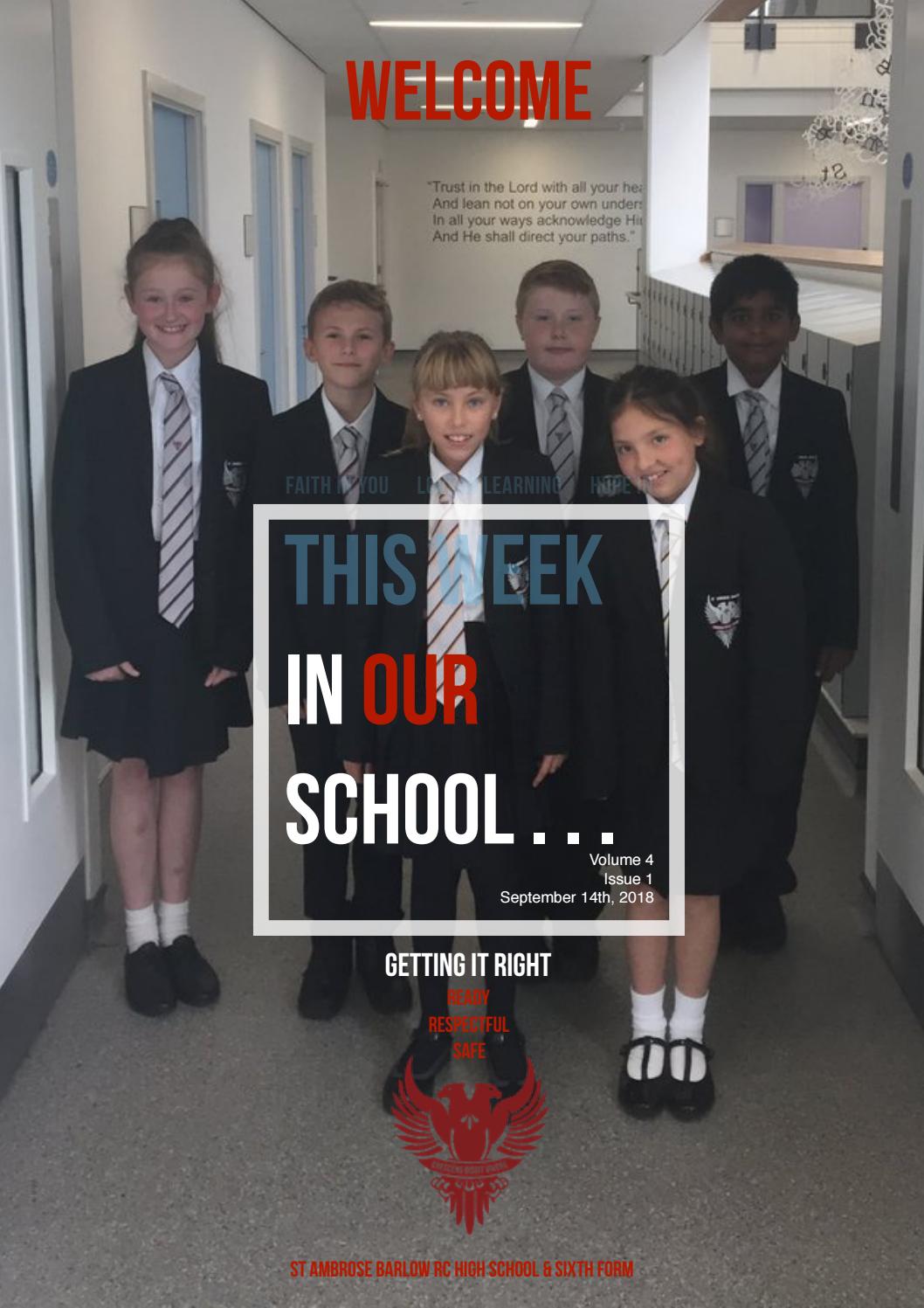 St. Ambrose Barlow Weekly Newsletter Vol.4 Issue 1 September 14th 2018