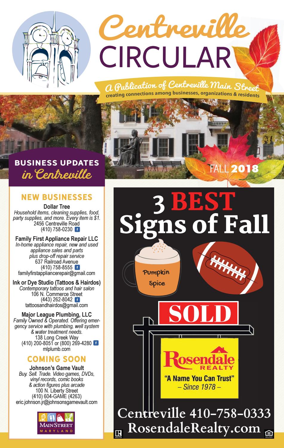 Centreville Circular Fall 2018 By Centreville Main Street Issuu